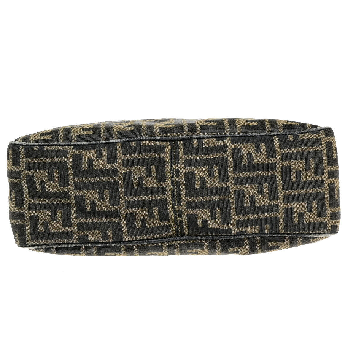 FENDI Logo Zucca Pattern Shoulder Bag Canvas Leather Brown SHW Italy 34SH943
