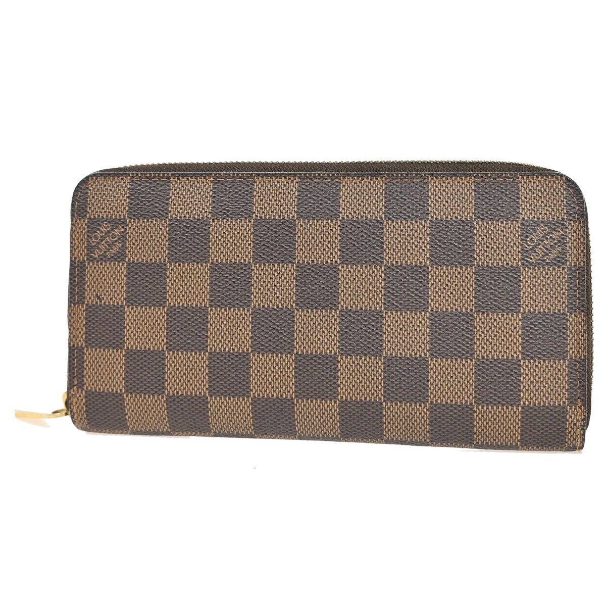 LOUIS VUITTON Zippy Wallet Long Bifold Purse Damier Leather Brown N60015 35FA146