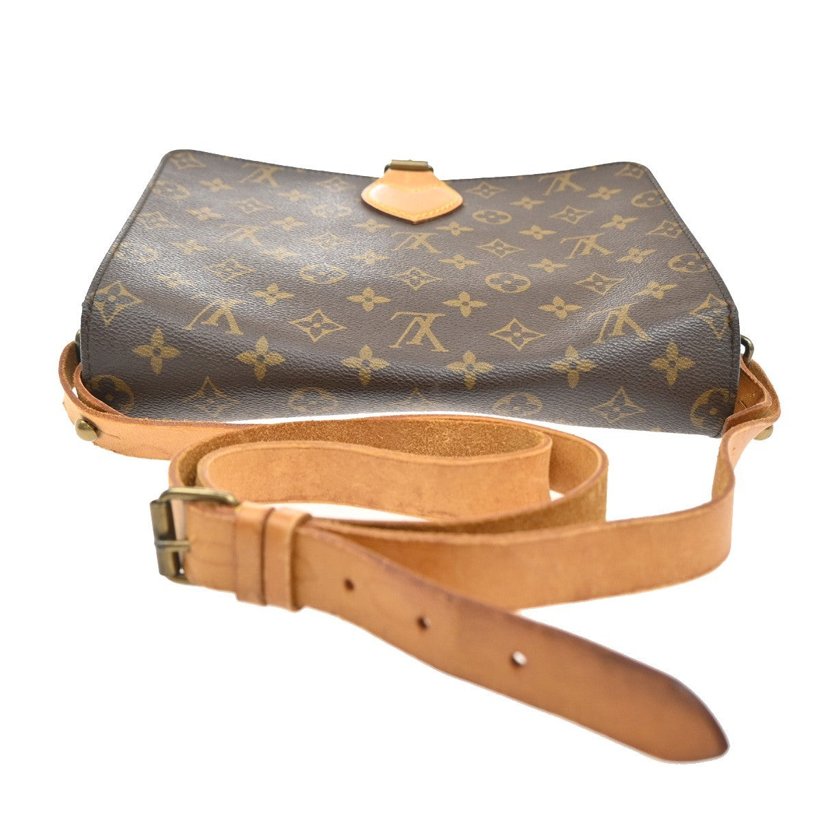 LOUIS VUITTON Cartouchiere GM Shoulder Bag Monogram Leather Brown M51252 32CA089