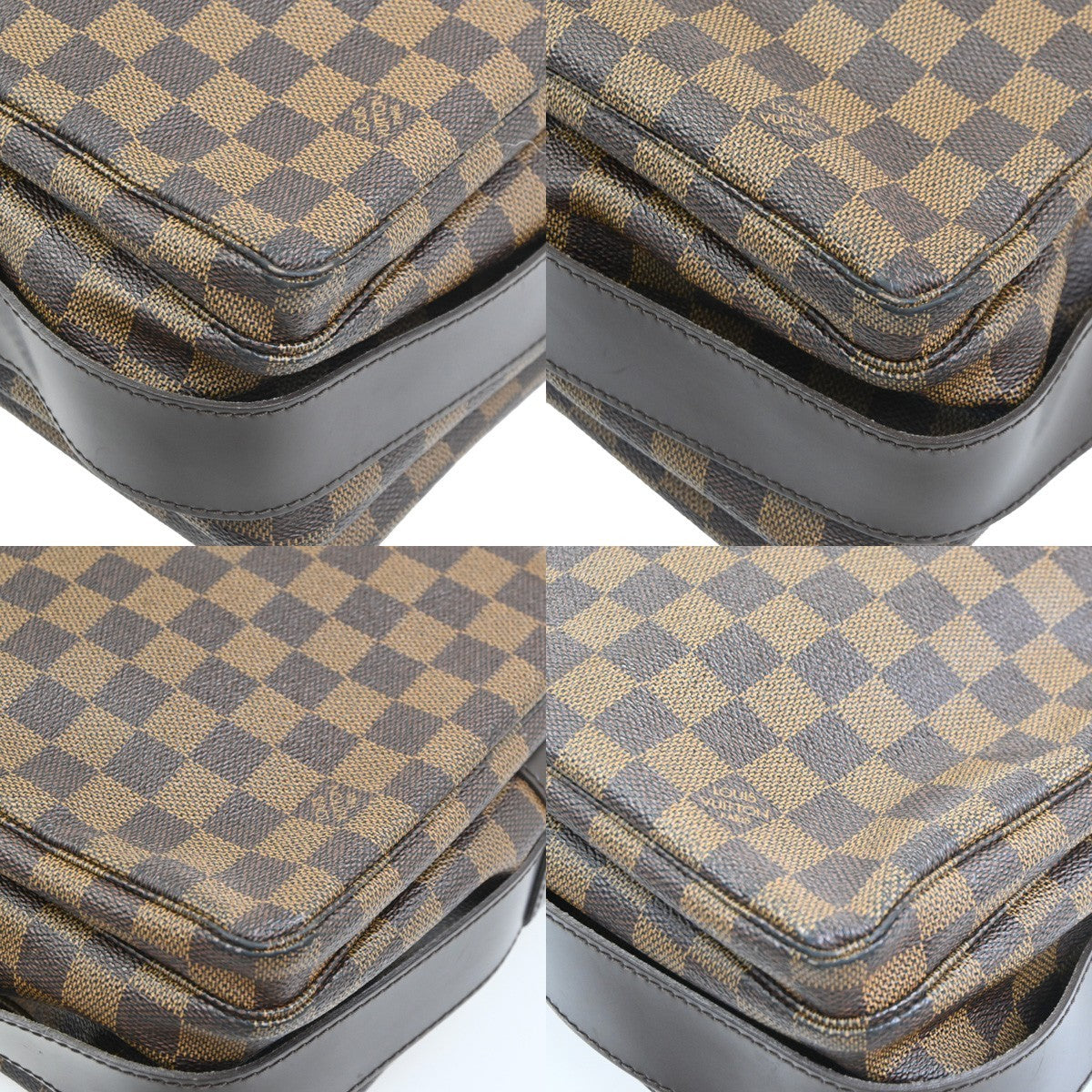 LOUIS VUITTON Naviglio Shoulder Bag Damier Ebene Leather Brown N45255 78PA115