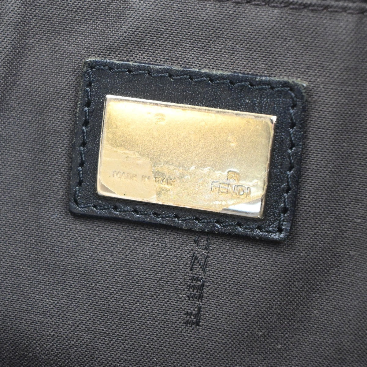 FENDI Logo Zucchino Shoulder Tote Bag Canvas Leather Black GHW Italy 31KP524
