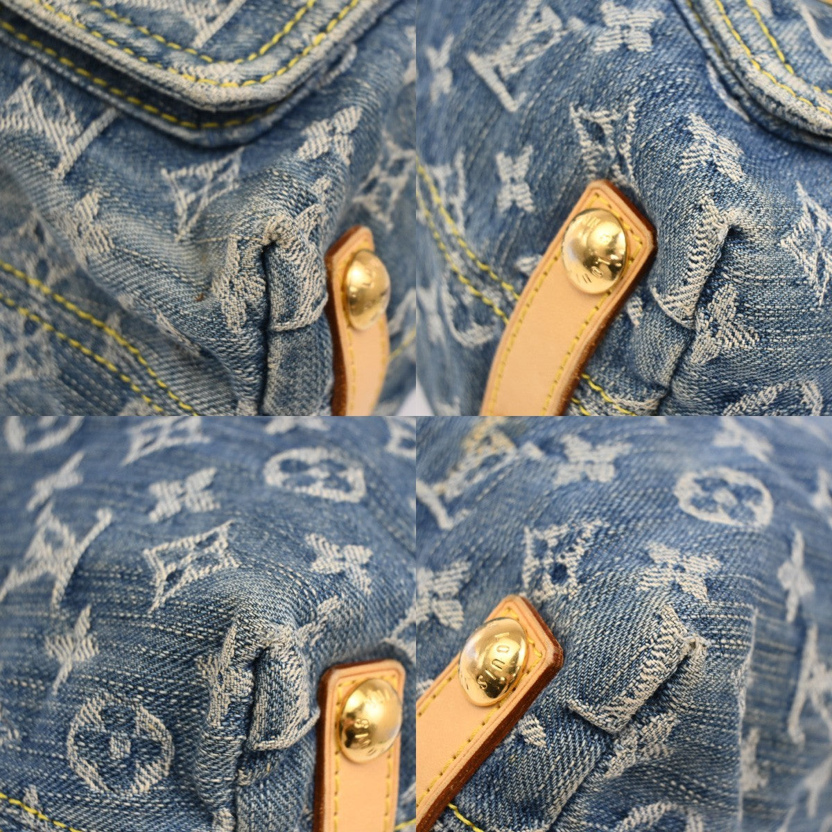 LOUIS VUITTON Buggy PM Shoulder Bag Monogram Denim Leather Blue M95049 49KB529