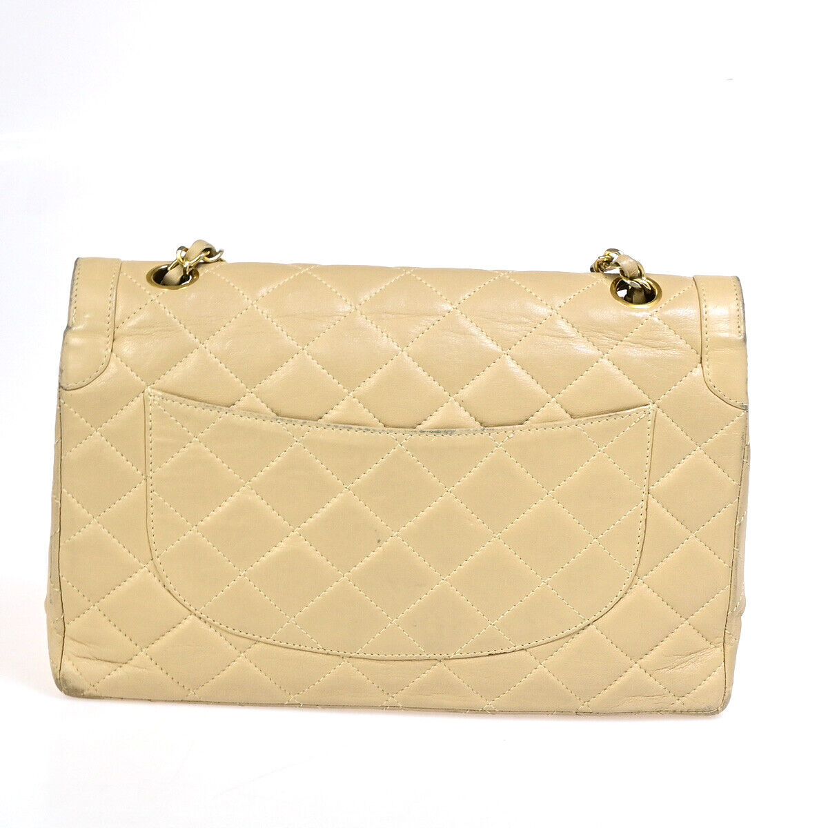 CHANEL Paris CC Matelasse Double Flap Chain Shoulder Bag Leather BE GHW 645RK389
