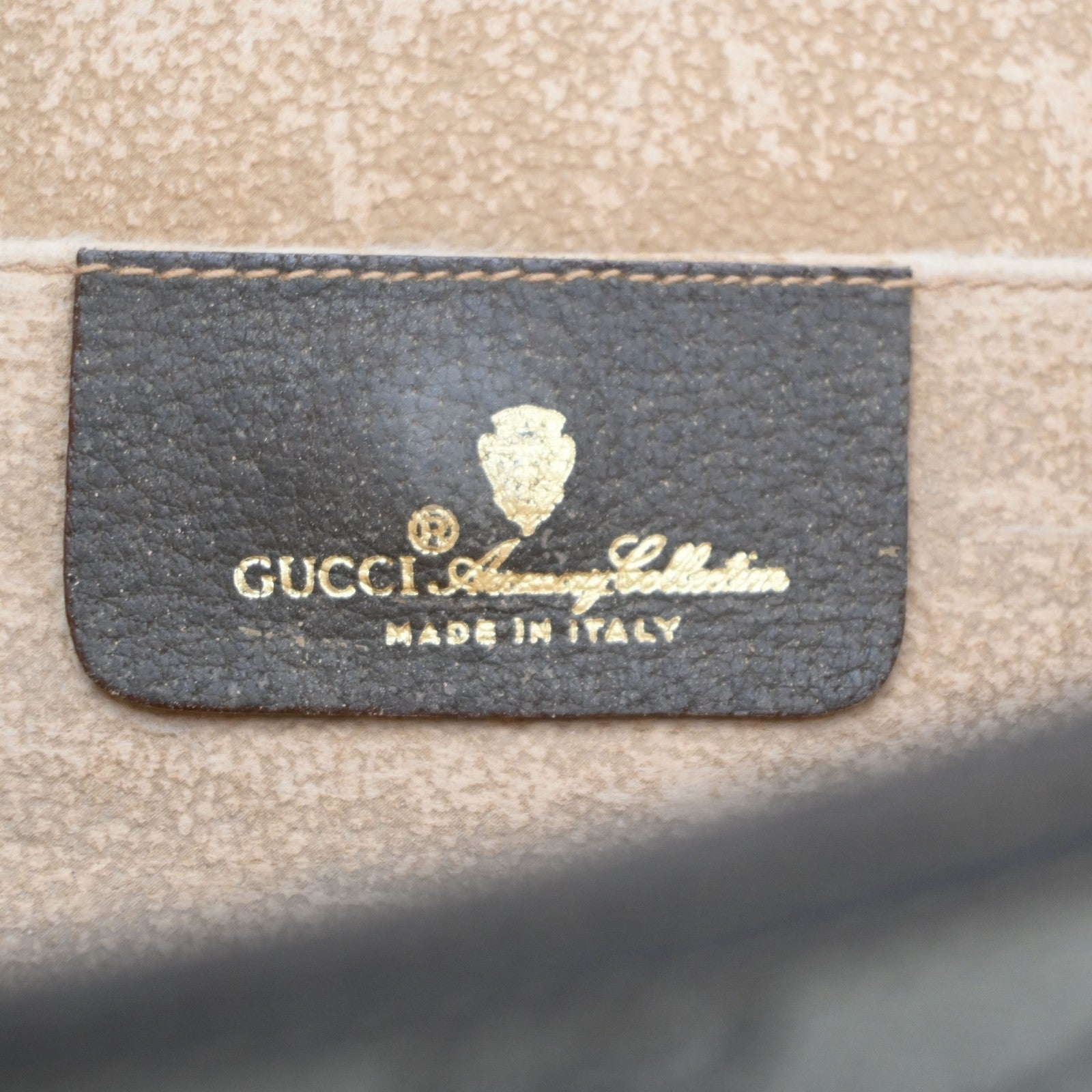 GUCCI GG Sherry Pattern Clutch Hand Bag PVC Leather Brown Italy 09KD128