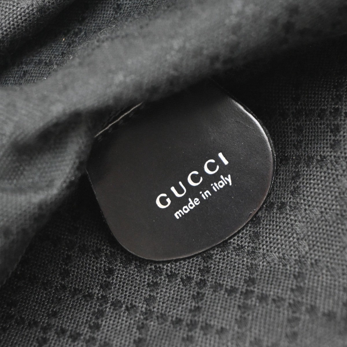 GUCCI Logo Tote Hand Bag Nylon Leather Black SHW Italy 02KP445