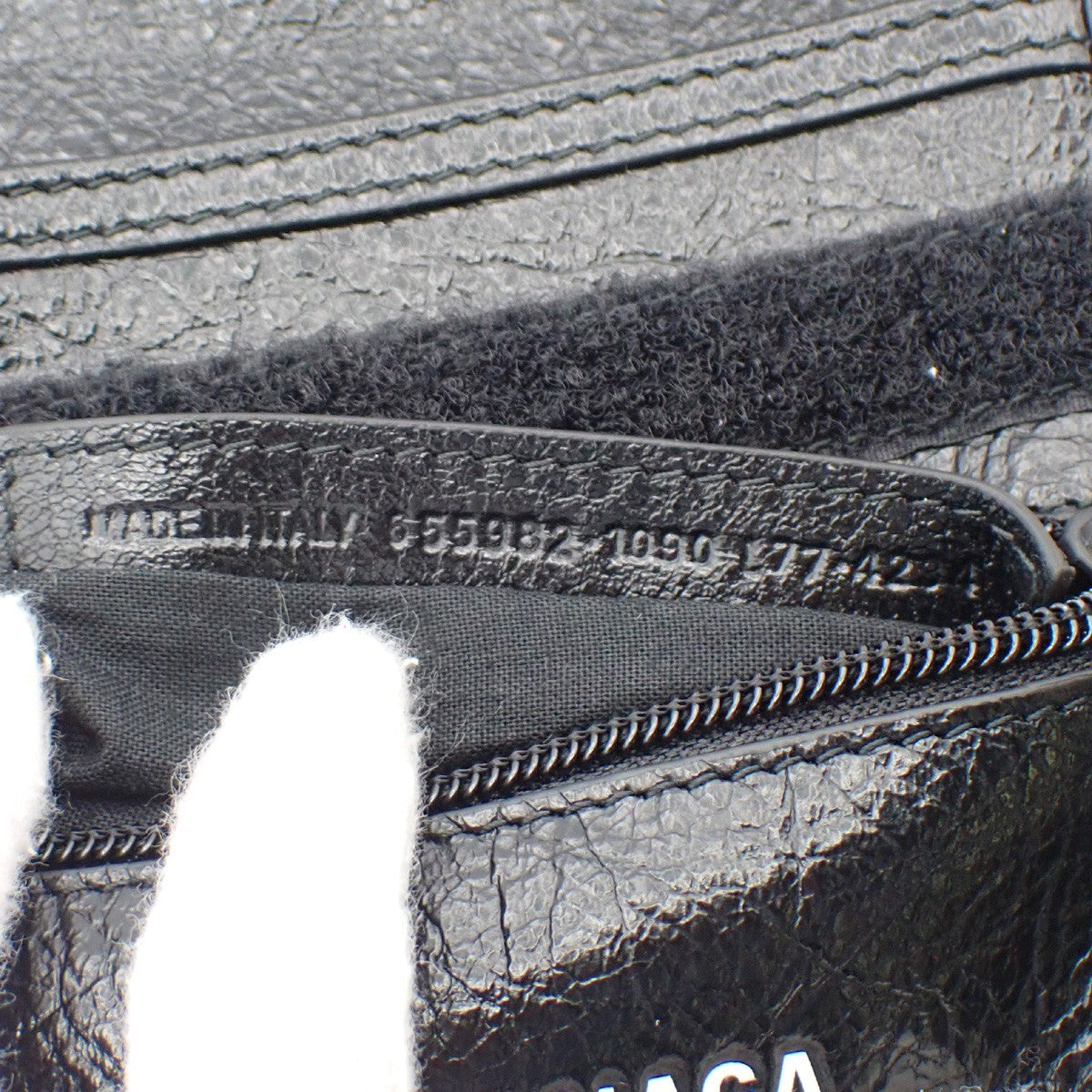 BALENCIAGA Logo EXPLORER Mini Shoulder Bag Leather Black Italy 82AA008