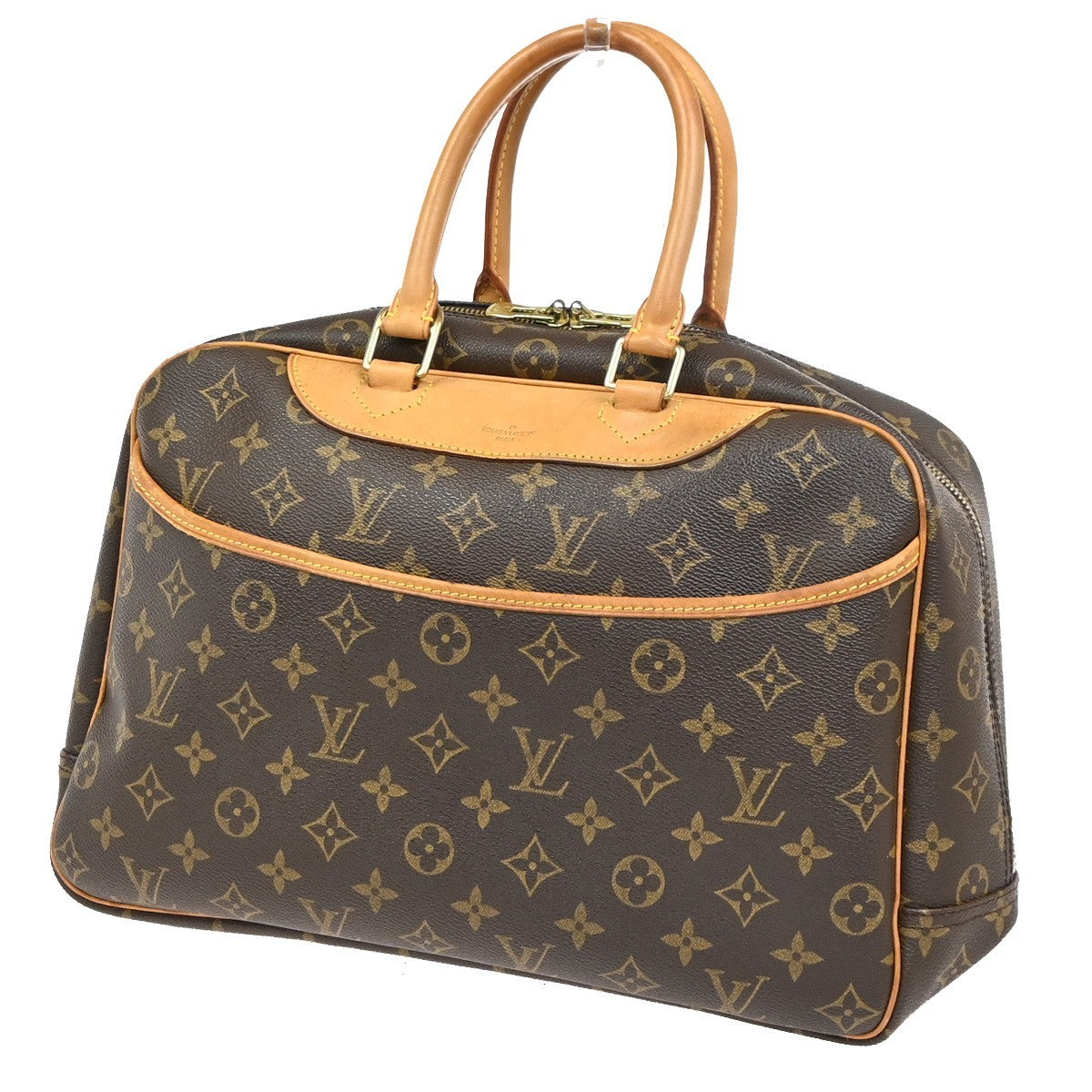 LOUIS VUITTON LV Logo Deauville Hand Bag Monogram Leather Brown M47270 12YH901