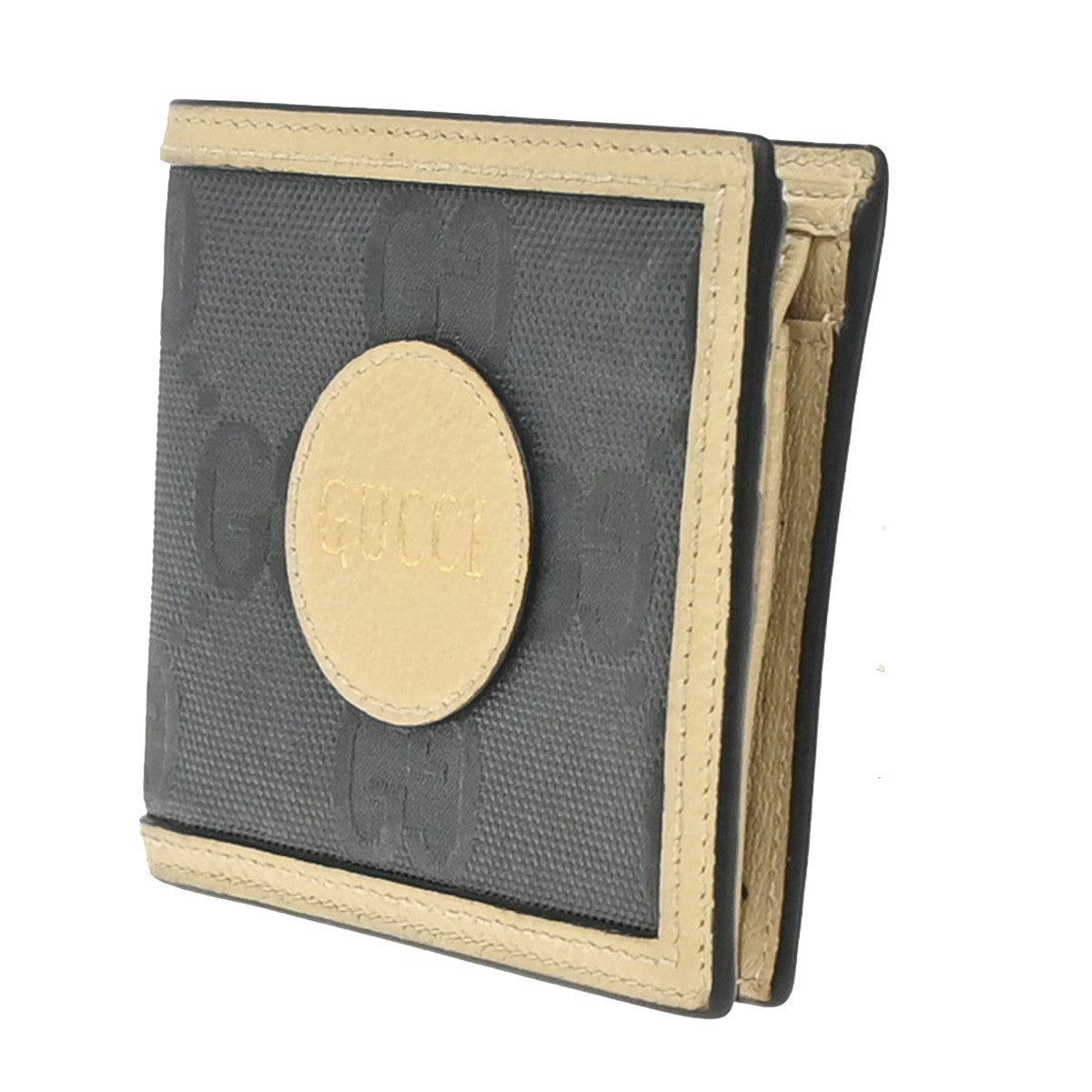 GUCCI GG Pattern Off The Grid Compact Wallet Canvas Leather Beige Gray 09EG261