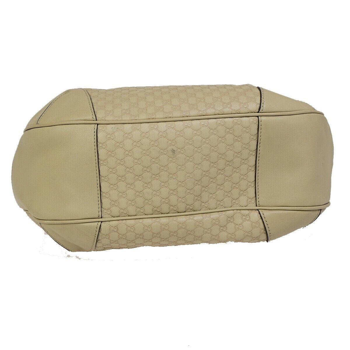GUCCI Micro GG Guccissima Shoulder Hand Bag Leather Beige Italy 85EB460
