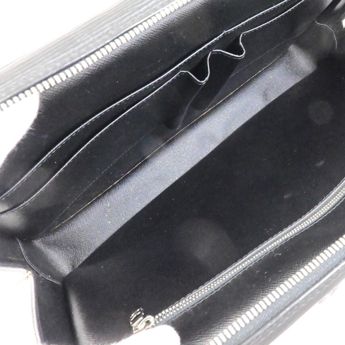 LOUIS VUITTON Porte Documents Voyage Briefcase Hand Bag Epi Black M59162 82ED934