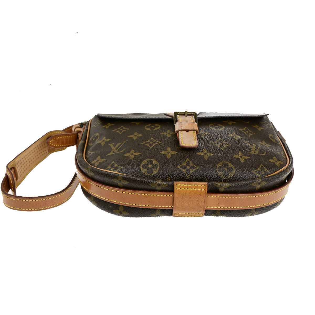 LOUIS VUITTON Jeune Fille GM Shoulder Bag Monogram Leather Brown M51225 37YG600