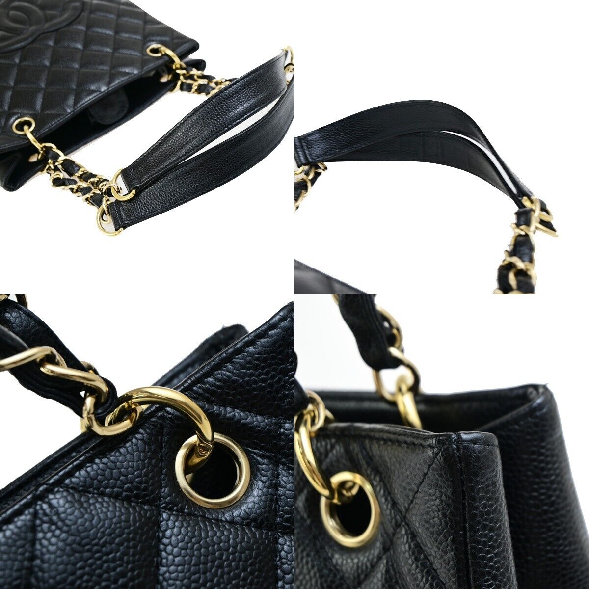 CHANEL CC Logo PST Chain Shoulder Bag Grained Calfskin Leather BK GHW 644RK686