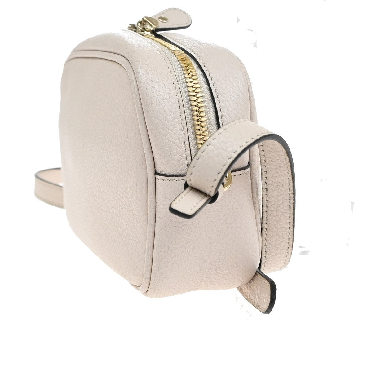 SALVATORE FERRAGAMO Logo Gancini Mini Shoulder Bag Leather White GWH 38EF396