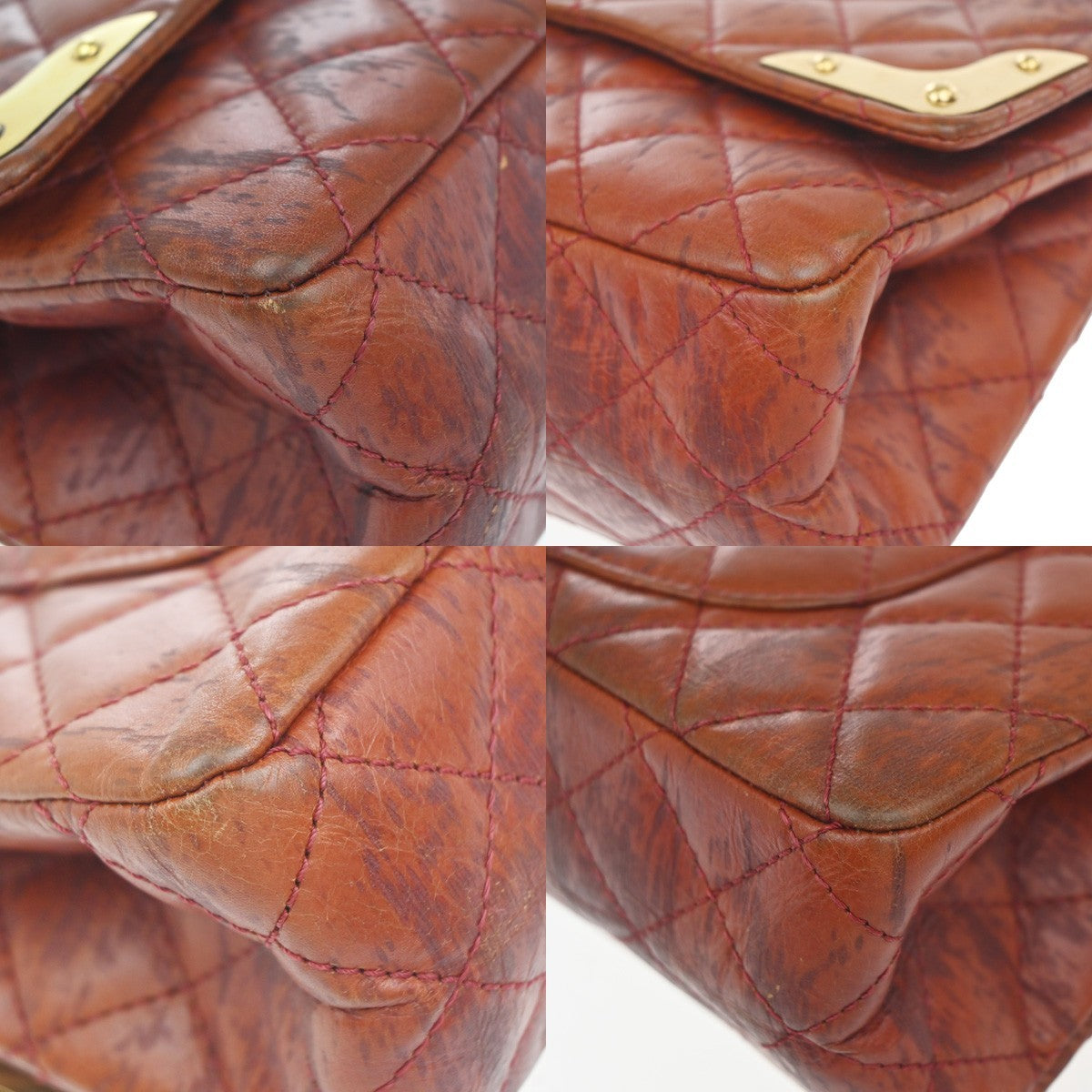 CHANEL Paris-Shanghai 2.55 Double Flap Chain Shoulder Bag Leather Brown 670RL952
