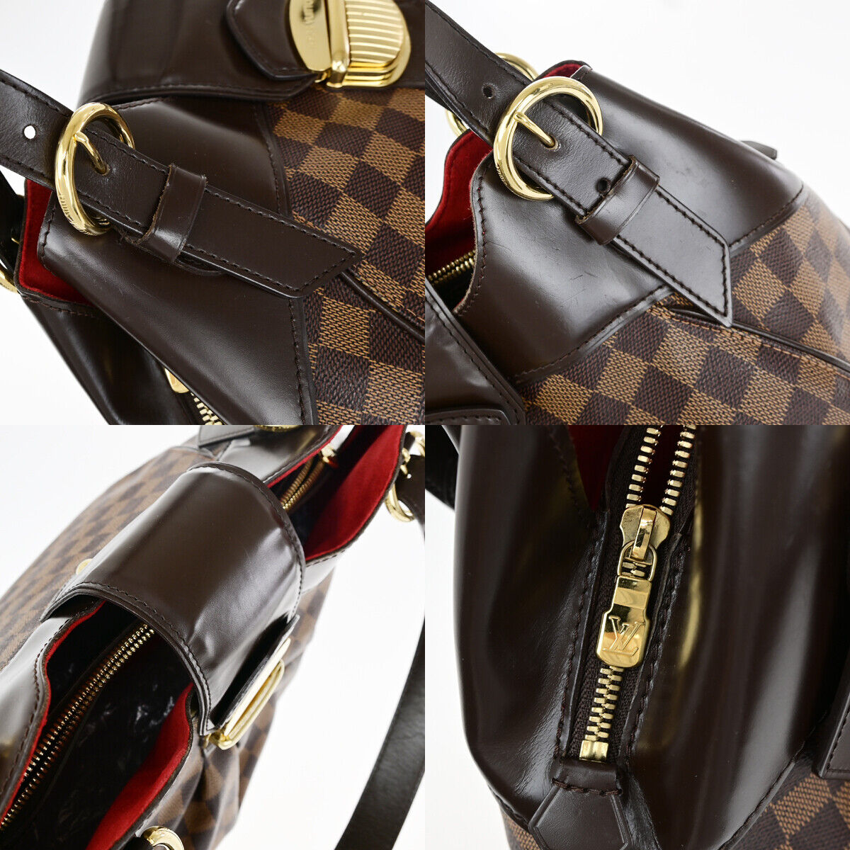 LOUIS VUITTON Sistina GM Shoulder Bag Damier Ebene Leather Brown N41540 93YE731