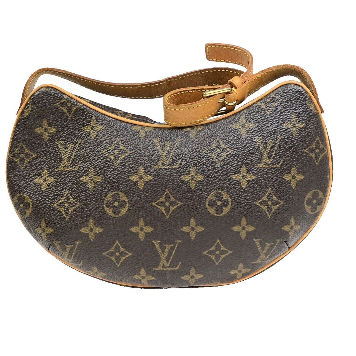 LOUIS VUITTON Pochette Croissant Hand Bag Monogram Leather Brown M51510 29EE048