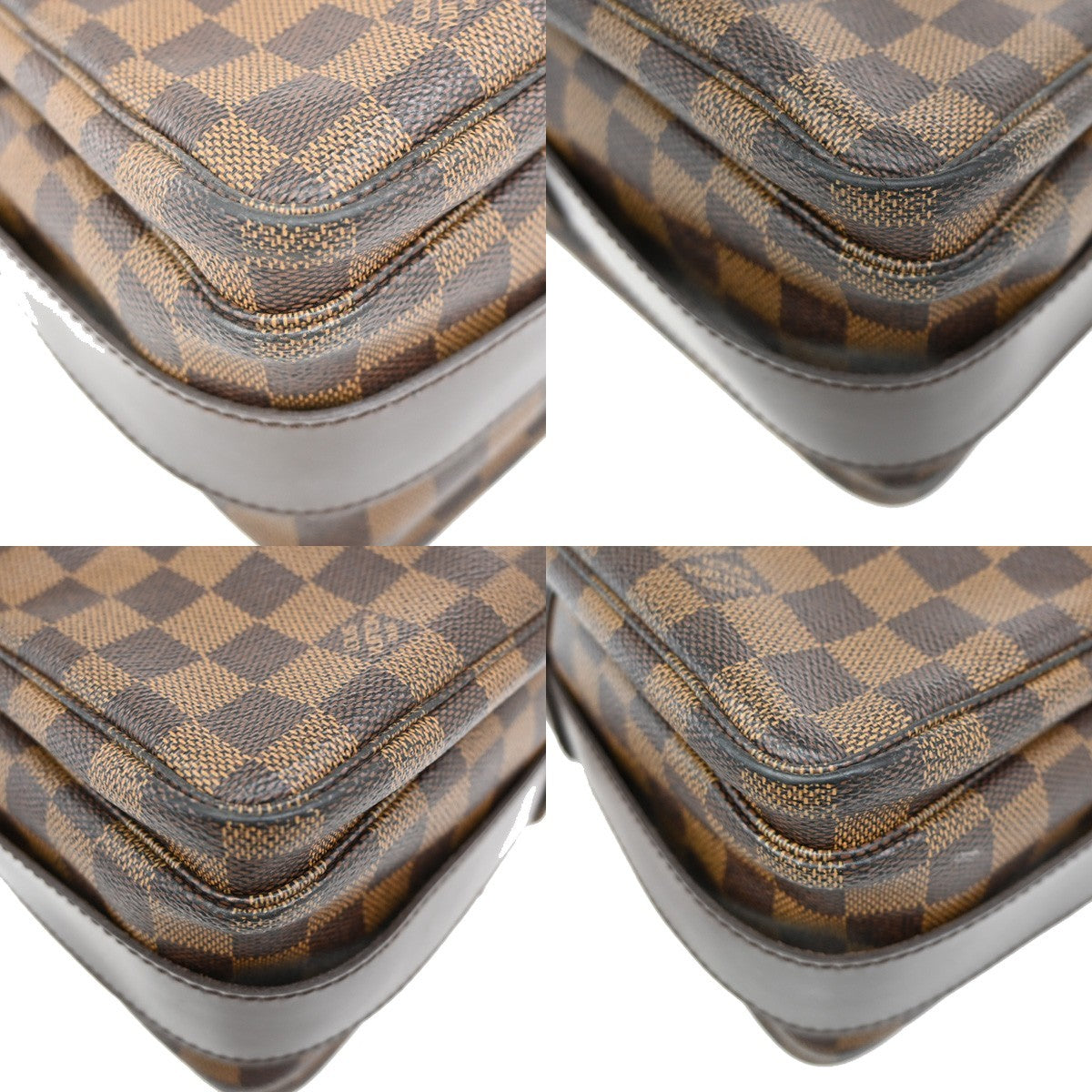LOUIS VUITTON Naviglio Shoulder Bag Damier Ebene Leather Brown N45255 35KB609