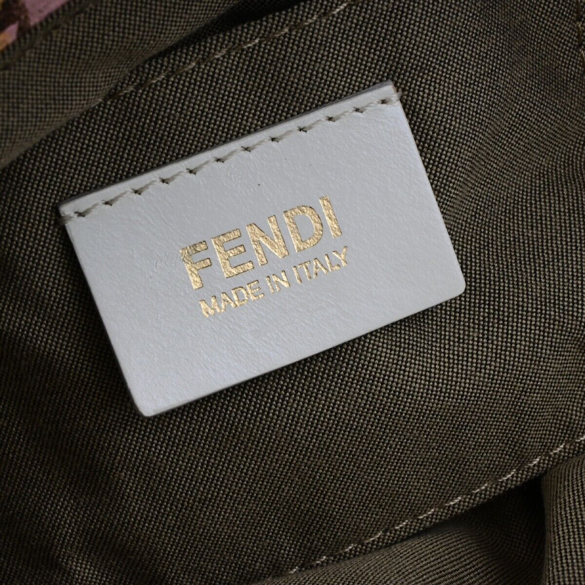 FENDI Logo Zucca Pattern Flower Hand Bag Canvas Leather Beige Pink Italy 88ED405