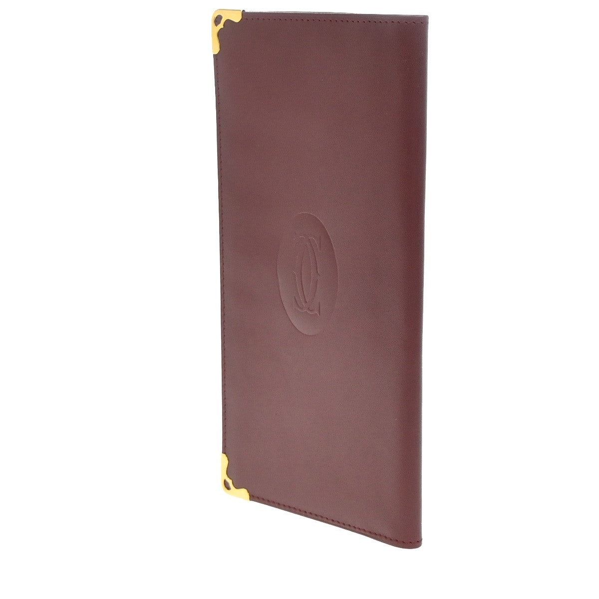 Must De Cartier 2C Logo Long Wallet Leather Red GHW 01EG017