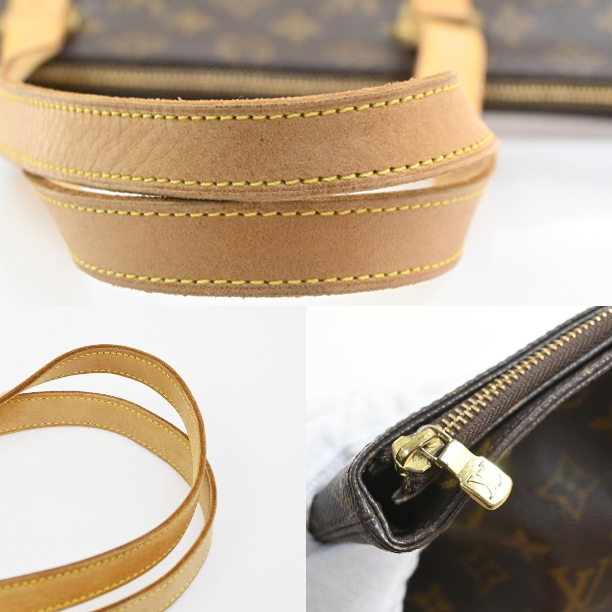 LOUIS VUITTON Cabas Mezzo Shoulder Bag Monogram Leather Brown M51151 13SA084