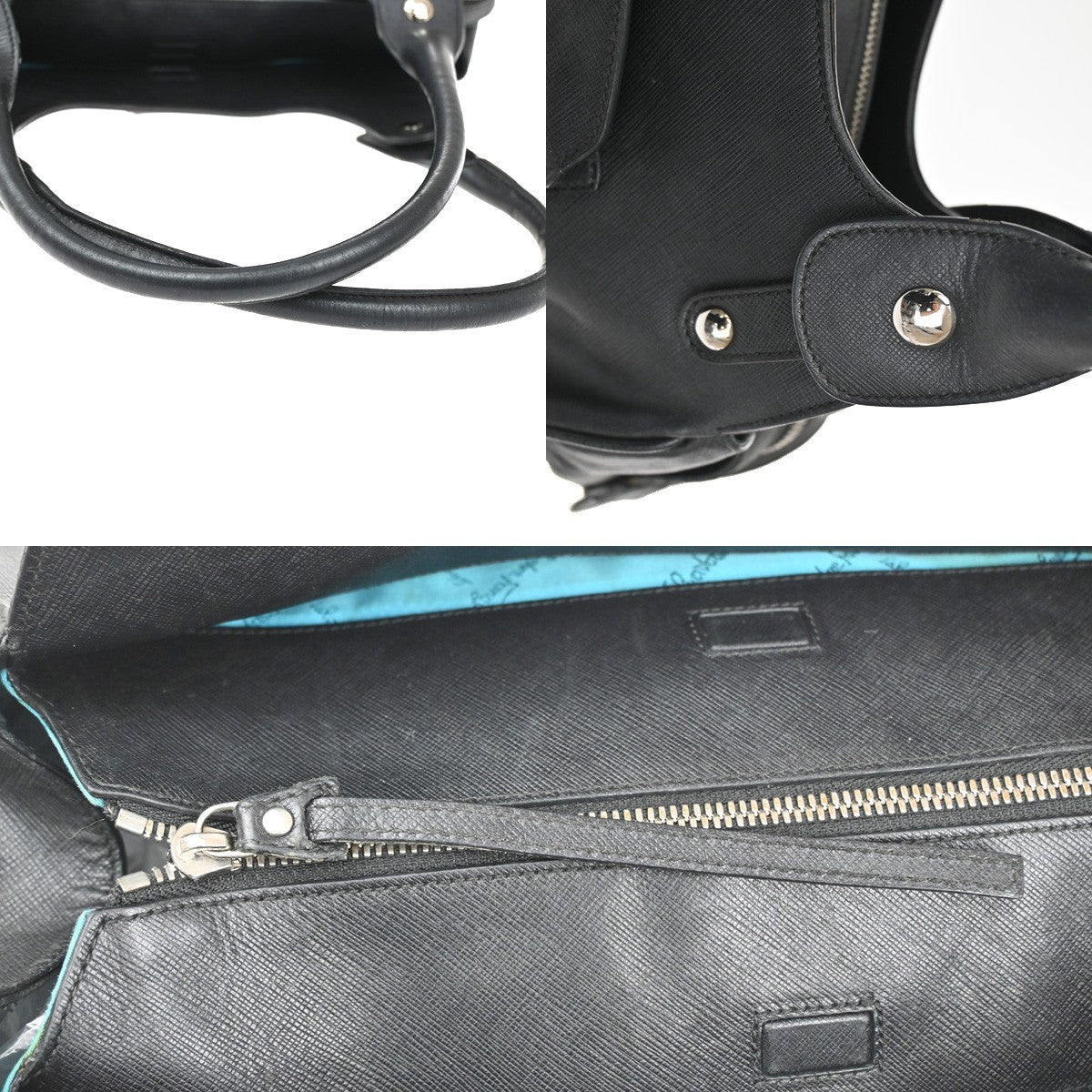 SALVATORE FERRAGAMO Gancini Shoulder Hand bag Leather Black Italy SHW 02TA394