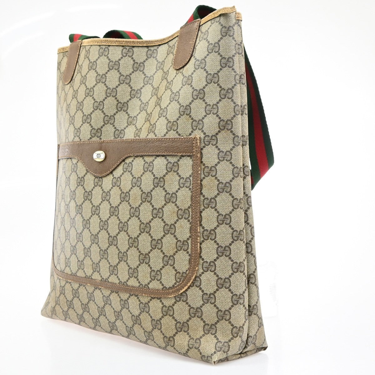GUCCI Logo GG Pattern Sherry Line Shoulder Tote Bag PVC Leather BN Italy 04MA683