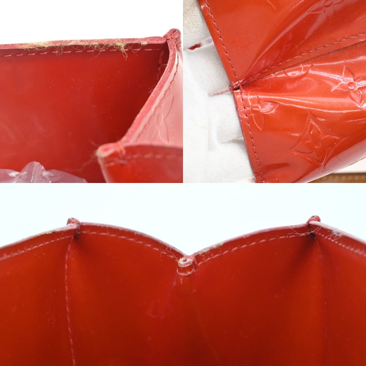 LOUIS VUITTON Read PM Hand Bag Monogram Vernis Patent Leather Red M91088 02AA066