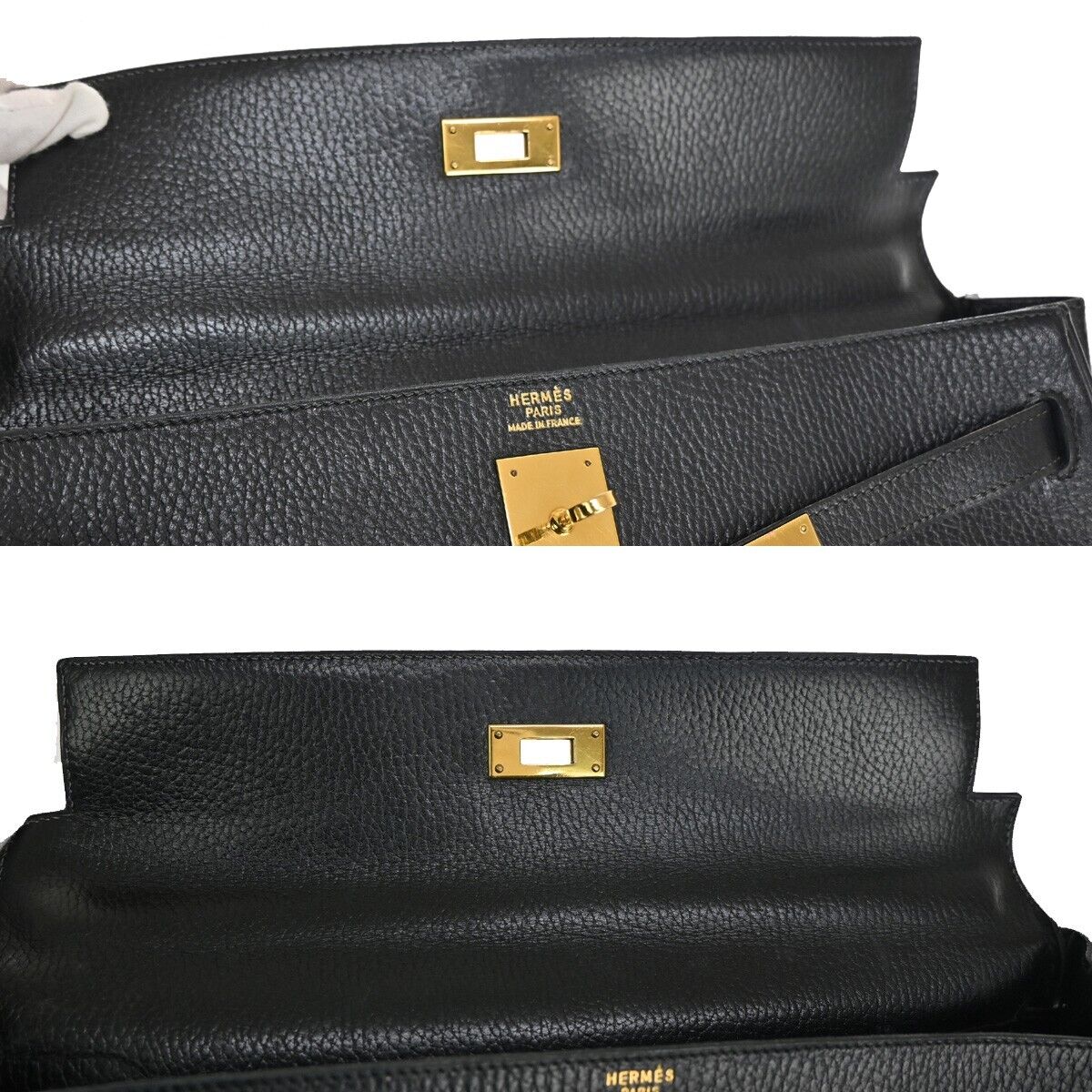 HERMES KELLY 35 2WAY HAND BAG TAURILLON CLEMENCE ◯V CADENA BLACK GHW 110LC493