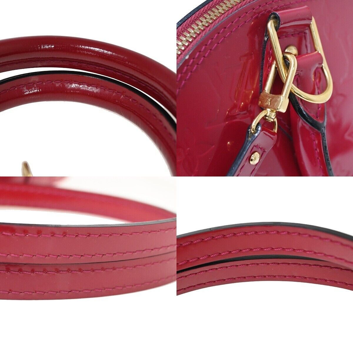 LOUIS VUITTON Alma BB Hand Bag Monogram Vernis Rouge Grenadine M91698 24YE215