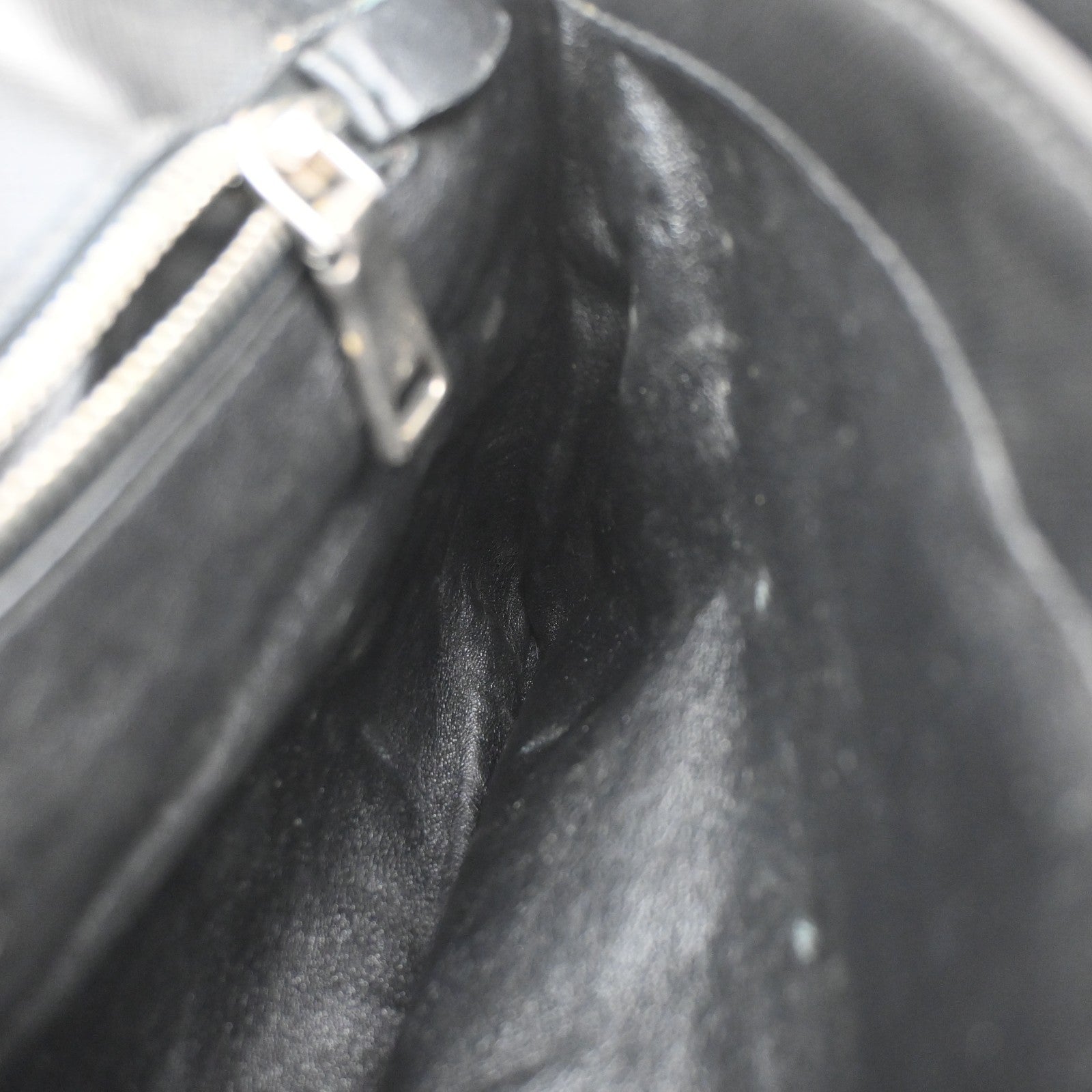 PRADA Saffiano Diagonal Chain Shoulder Bag Nylon Leather Black SHW 10KD064