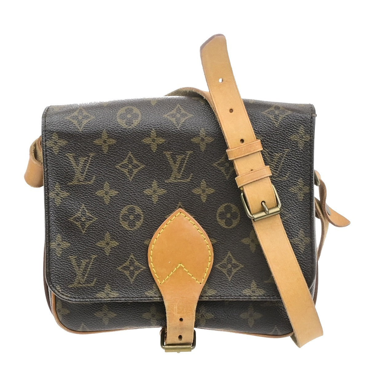 LOUIS VUITTON Cartouchiere MM Shoulder Bag Monogram Leather Brown M51253 82YJ225