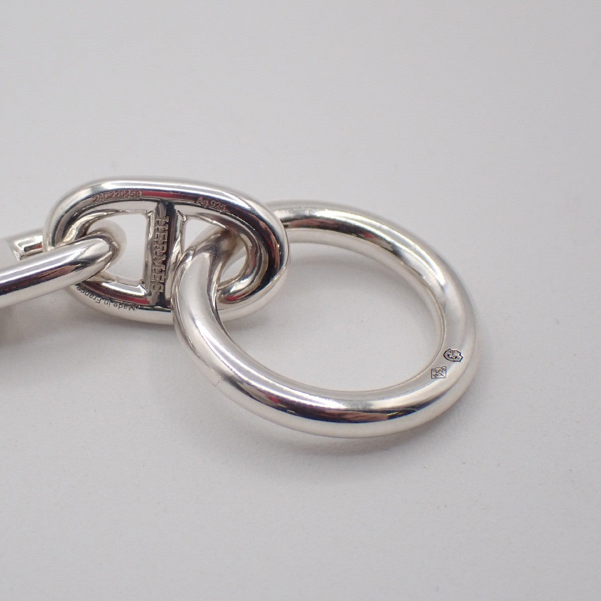 HERMES Logo Chaine D'ancre MM Chain Bracelet  14 Link Ag925 Silver 385LC629