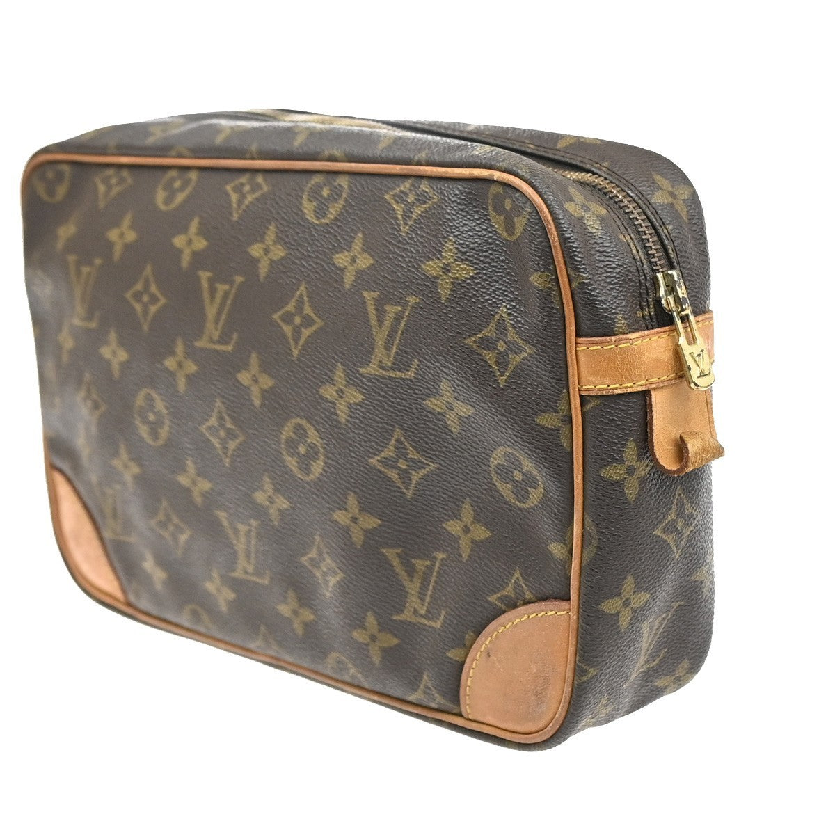 LOUIS VUITTON Compiegne 28 Clutch Hand Bag Monogram Leather Brown M51845 61YJ147