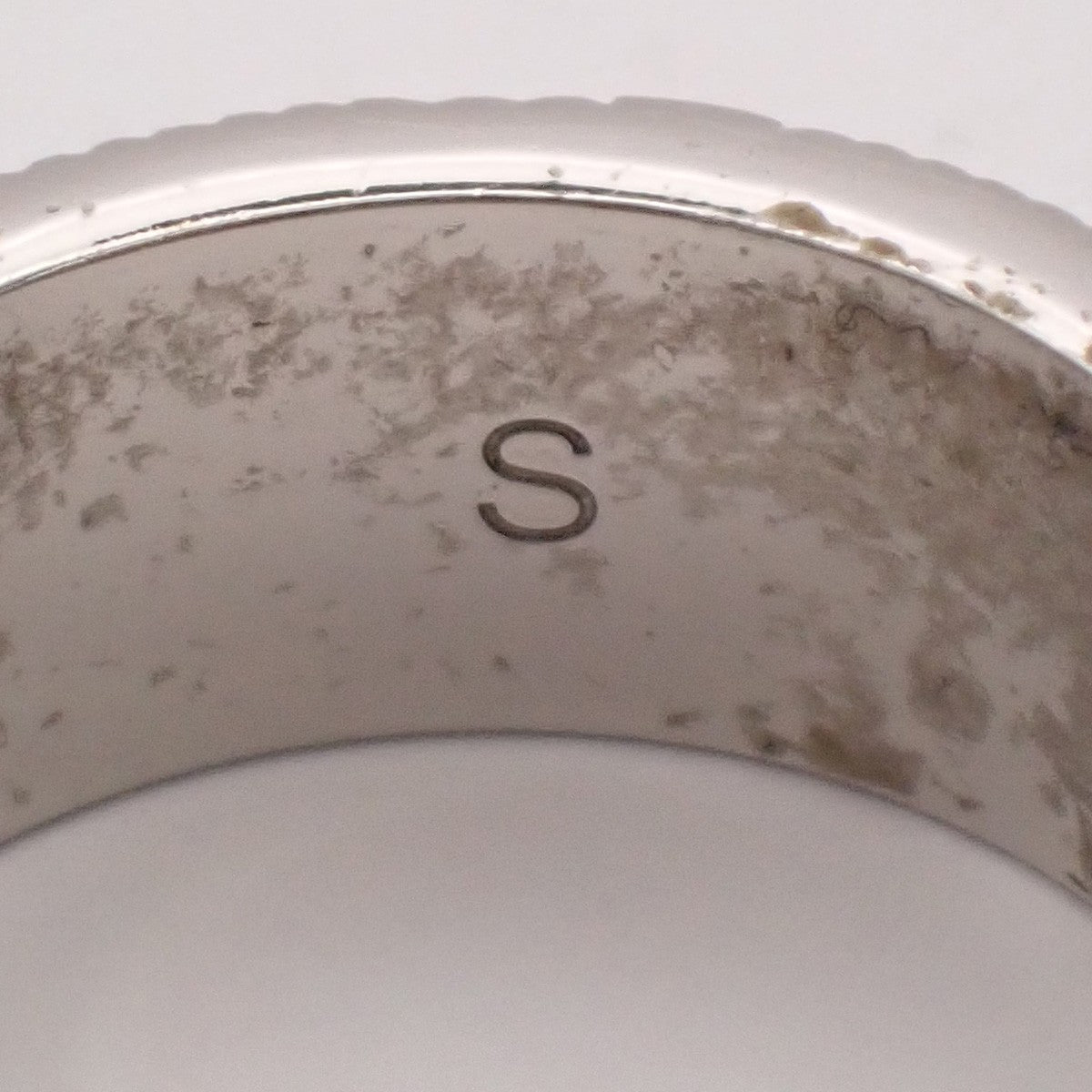 FENDI Logo Zucca Shadow FF Ring Size S Silver Plated Italy 01EG264