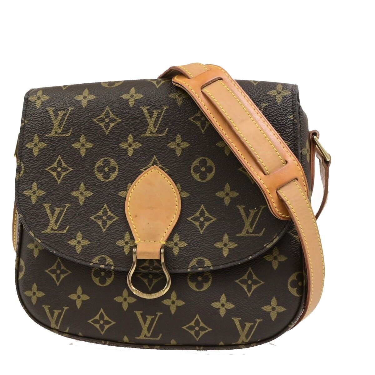 LOUIS VUITTON Saint Cloud GM Shoulder Bag Monogram Leather Brown M51242 70ED490