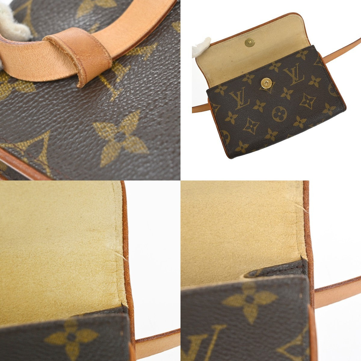 LOUIS VUITTON Pochette Florentine Bum Bag Monogram Leather Brown M51855 88MA631