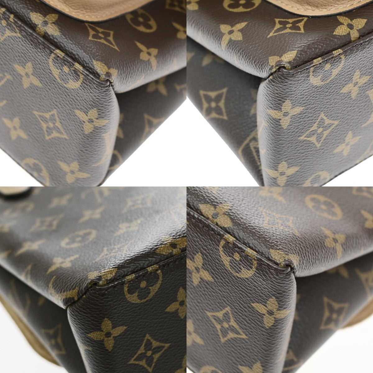 LOUIS VUITTON Logo Marignan Shoulder Bag Monogram Leather Brown M44259 600RQ083