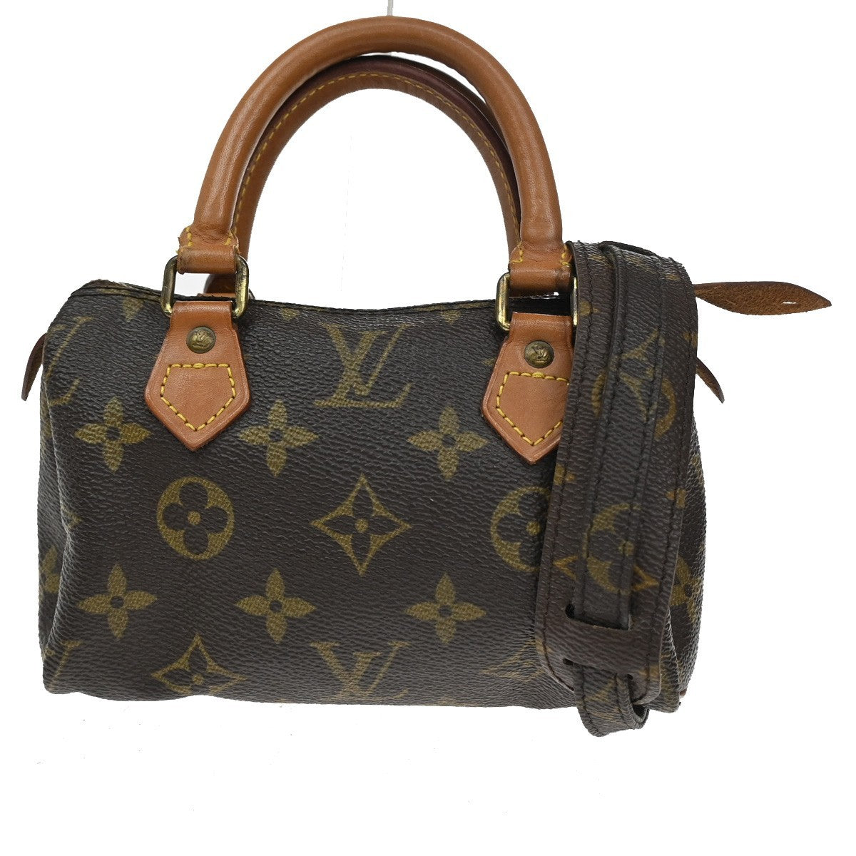 LOUIS VUITTON Mini Speedy 2Way Hand Bag Monogram Leather Brown M41534 26TA320