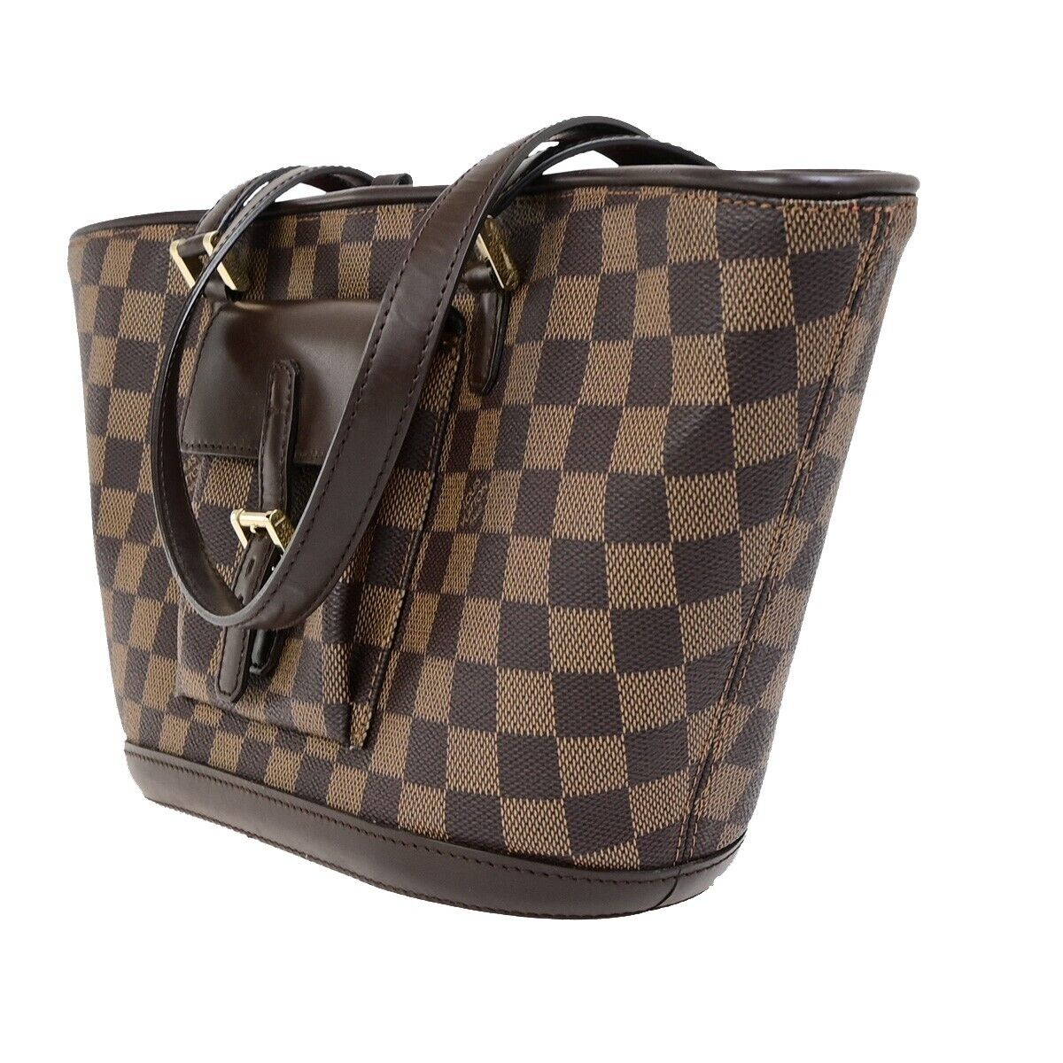 LOUIS VUITTON Manosque PM Shoulder Tote Bag Damier Leather Brown N51121 21EC978