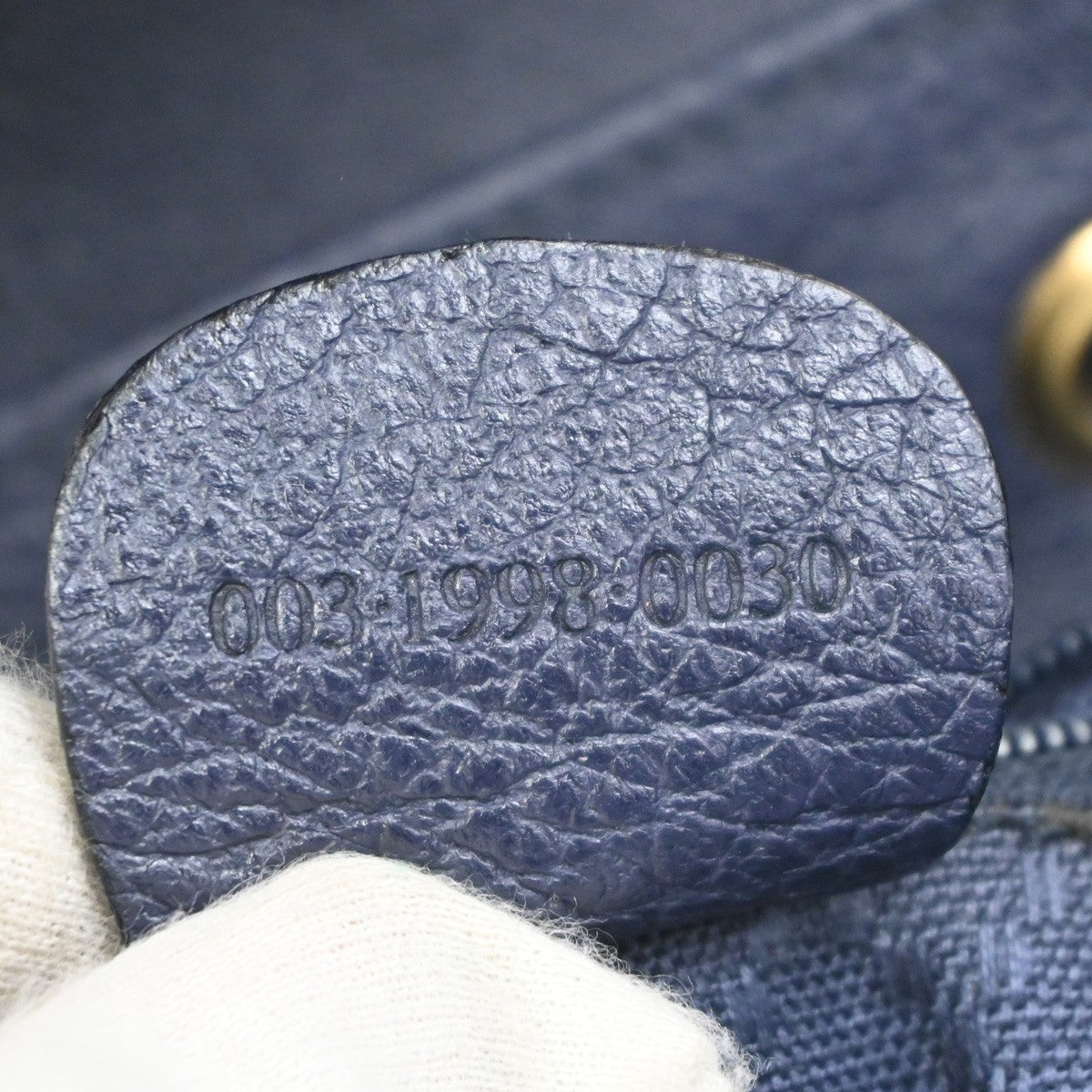 GUCCI Bamboo Logo 2way Back Pack Bag Suede Leather Navy Blue GHW Italy 38MA494