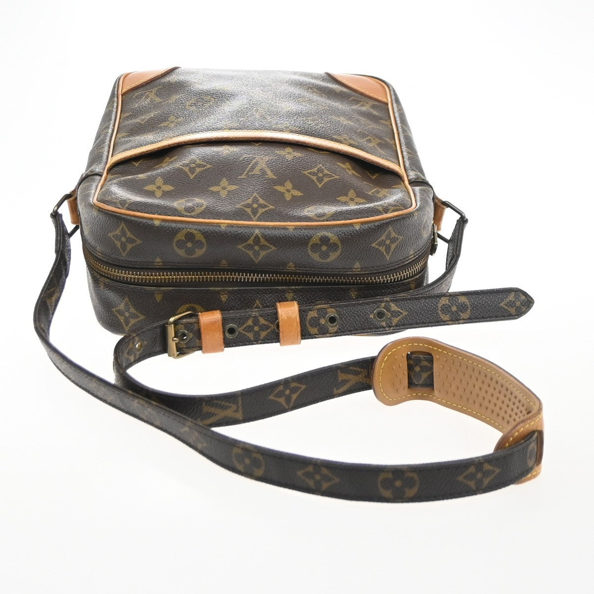 LOUIS VUITTON Logo Danube MM Shoulder Bag Monogram Leather Brown M45264 86SA147