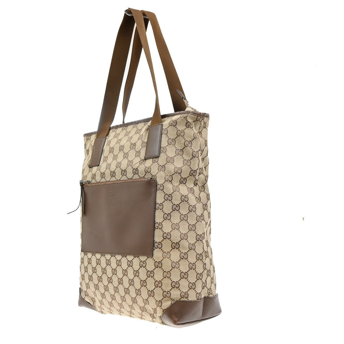 GUCCI Logo GG Pattern ShoulderTote Bag Canvas Leather Beige Italy 62MA132