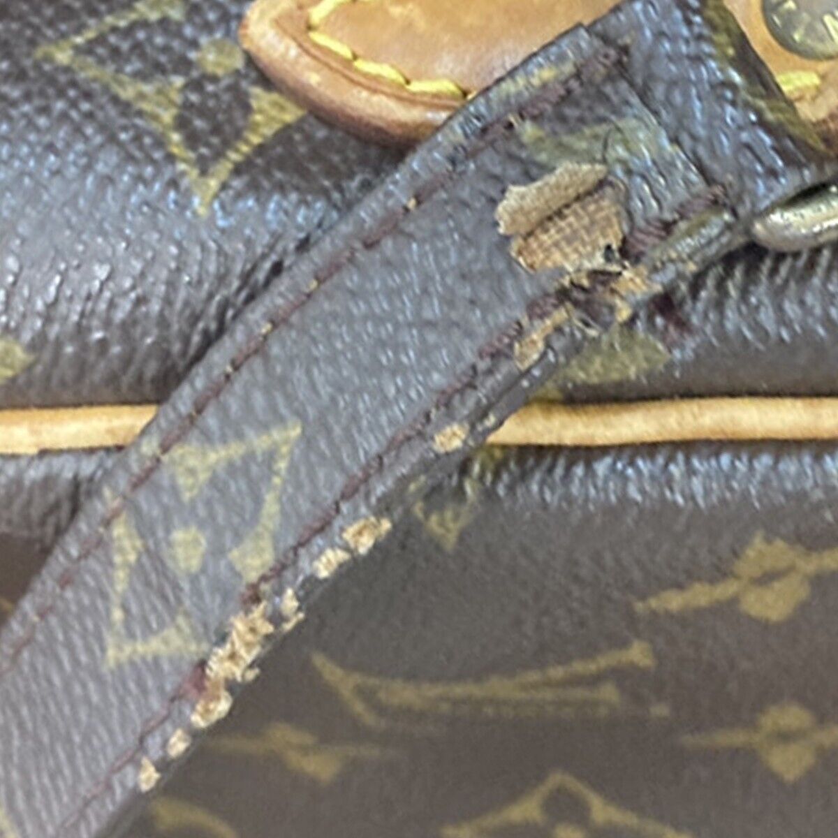 LOUIS VUITTON Danube Shoulder Bag Monogram Leather Brown France M45266 64ED013