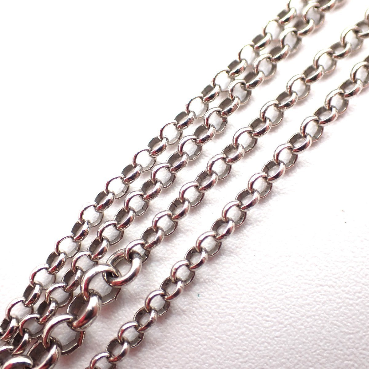 GUCCI Logo Interlocking G Chain Necklace AG925 Silver Italy 01KP557