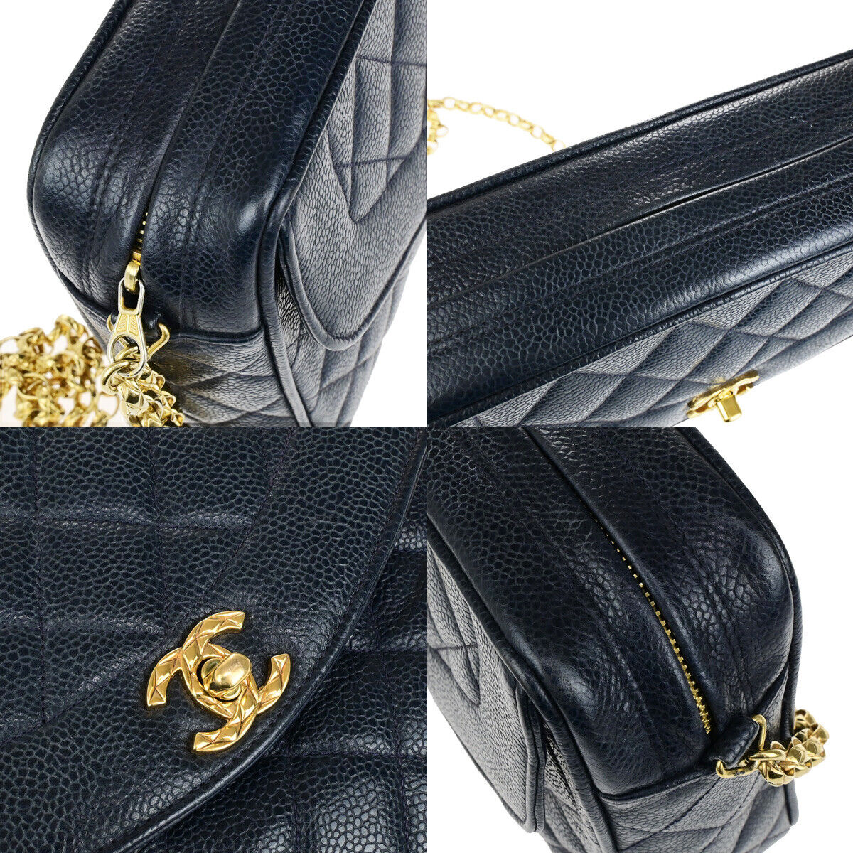 CHANEL CC Matelasse Chain Shoulder Bag Grained Calfskin Leather BE GHW 652RK769