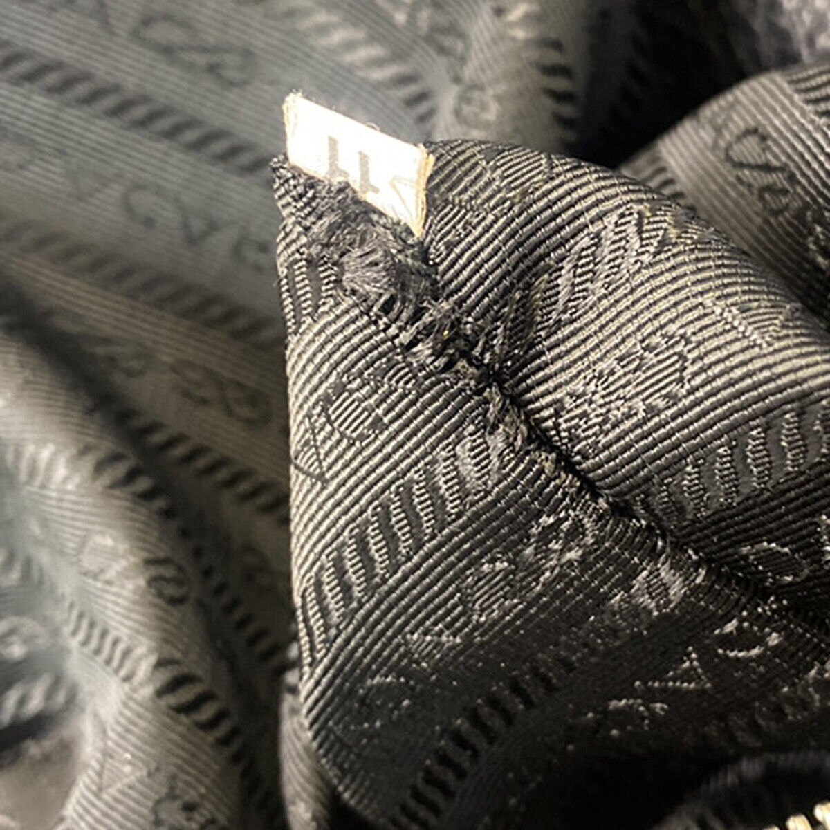 PRADA Logo 2Way Shoulder Hand Bag Vitello Daino Leather Black Nero SHW 12YG607