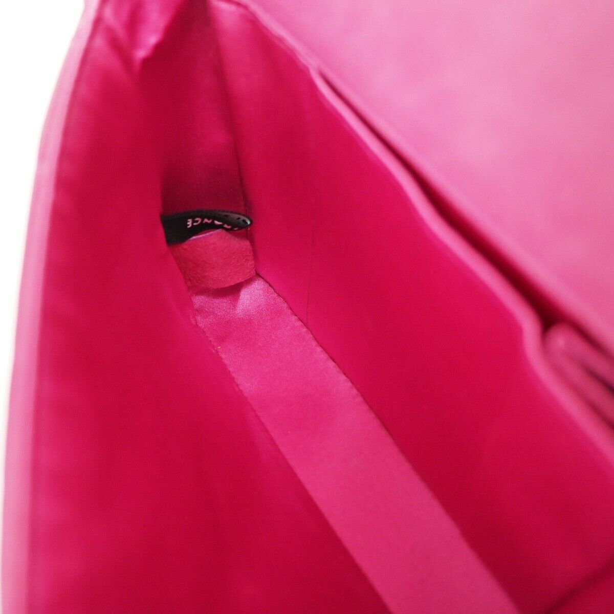 CHANEL CC Logo Chocolate Bar Chain Shoulder Bag Leather Magenta France 325RH263