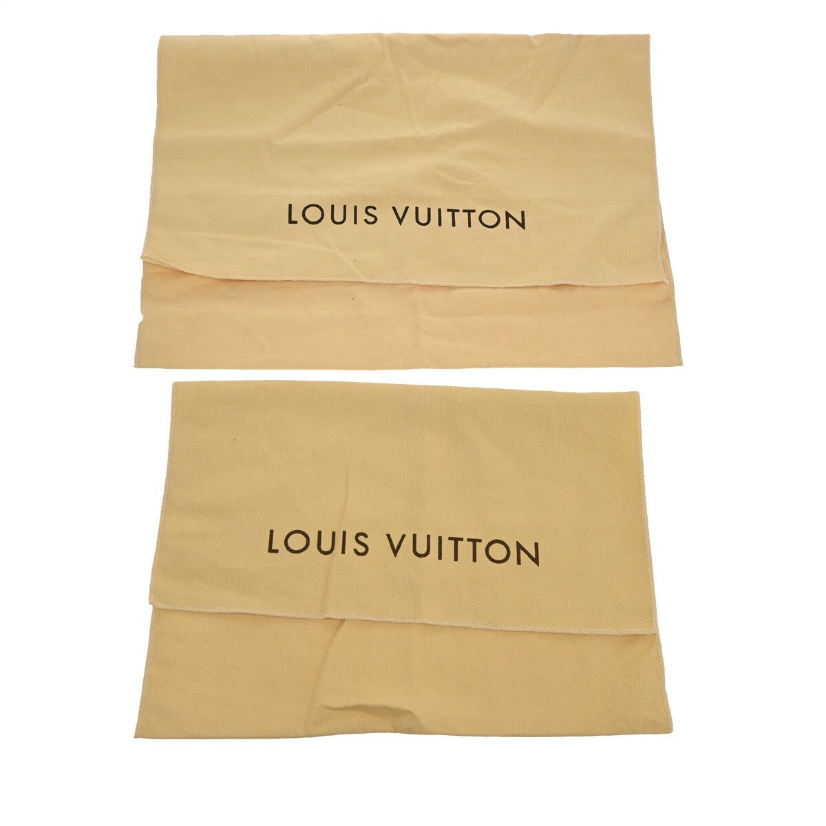 LOUIS VUITTON Logo 10 Set Dust Bag Drawstring Canvas Cotton Beige Brown 09EE161