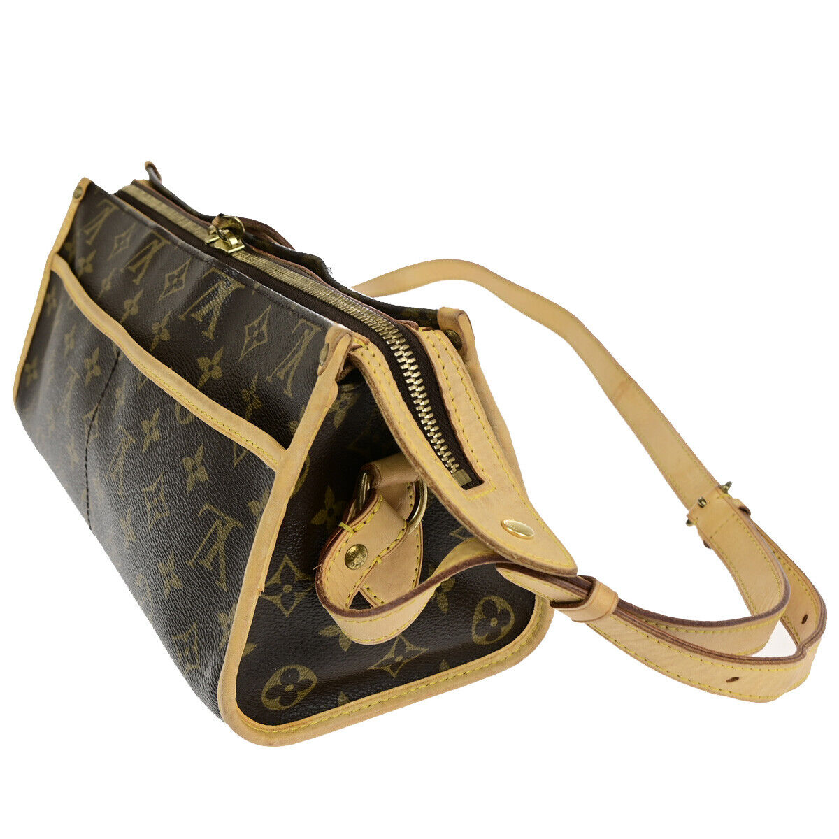LOUIS VUITTON Popincourt Haut Shoulder Bag Monogram Leather Brown M40007 12SJ212