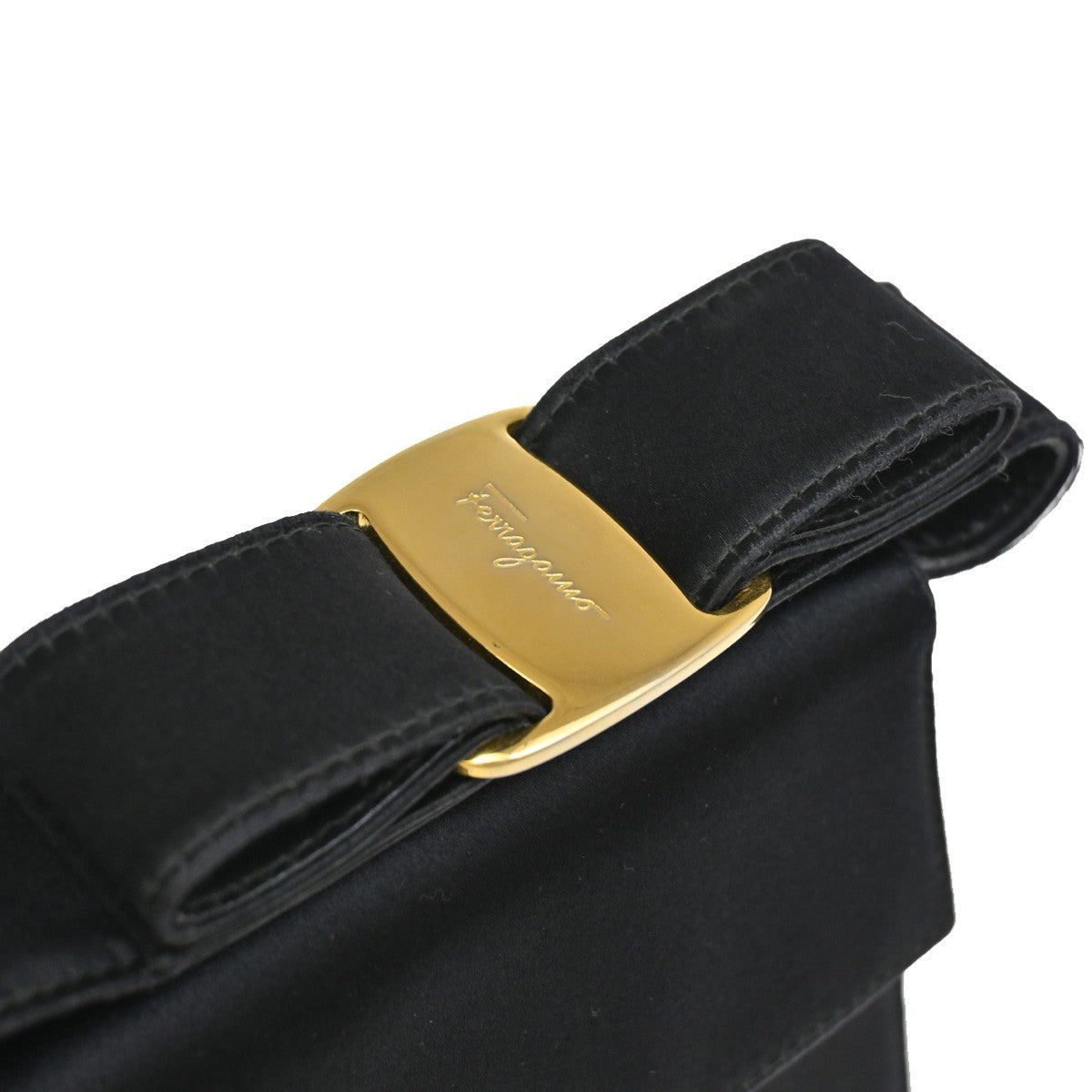 SALVATORE FERRAGAMO Vara Mini 2Way Shoulder Hand Bag Satin Leather BK 67YH627